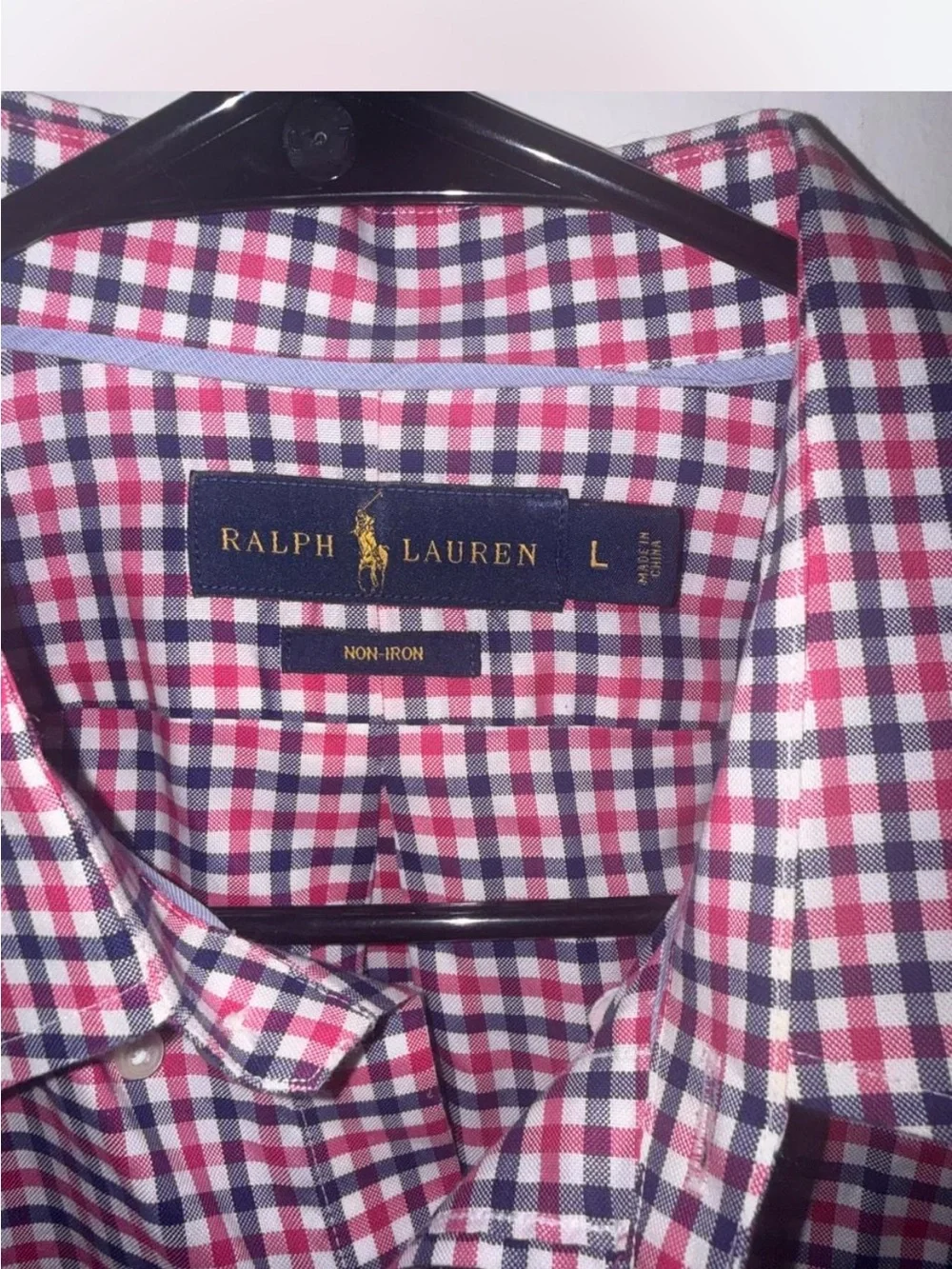 Ralph Lauren Red and Navy Check Button-Down Shirt
